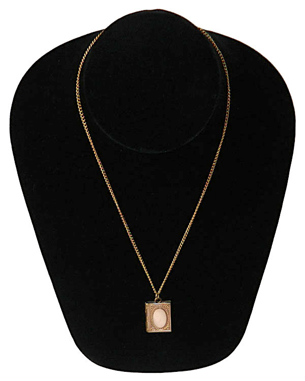 Antique book locket necklace