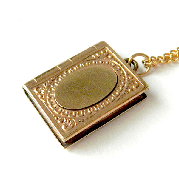 antique book locket