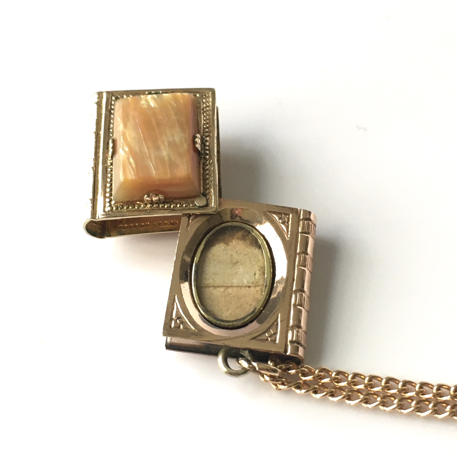 Antique book locket necklace