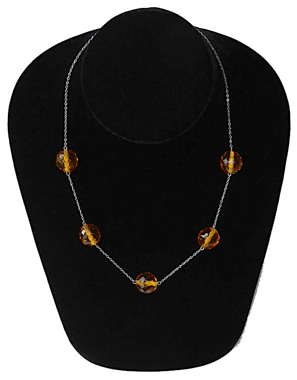 1920's amber glass necklace