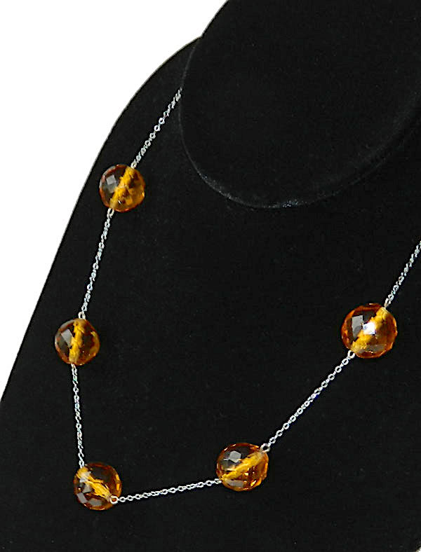 1920's amber glass necklace