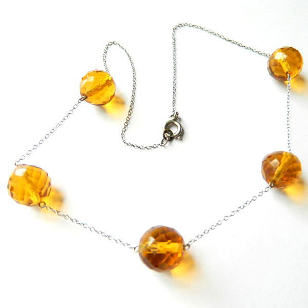 1920's amber glass necklace