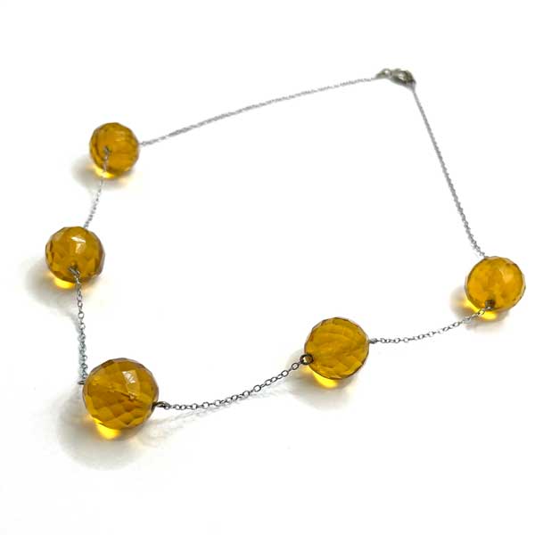 1920's amber glass necklace