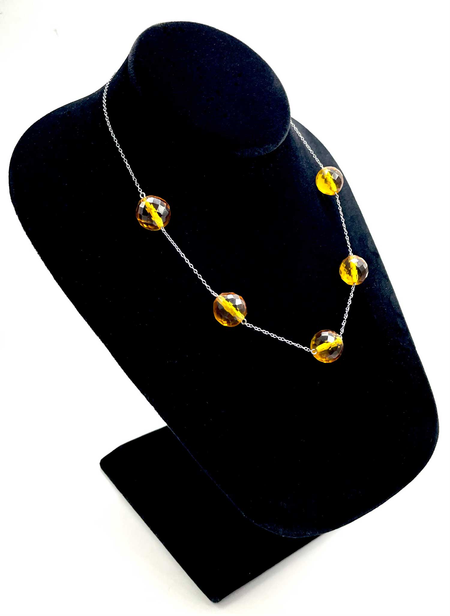 1920's amber glass necklace