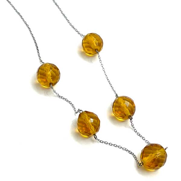 1920's amber glass necklace