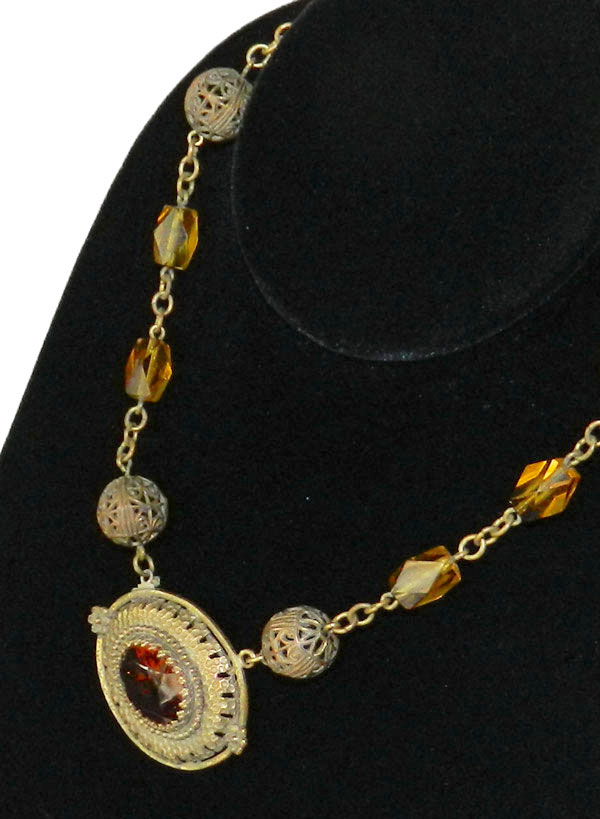 Czechoslovakian glass necklace