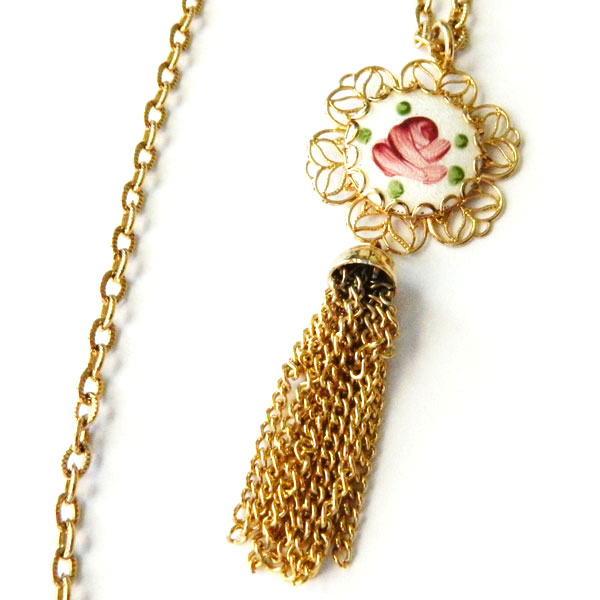 enameled pendant necklace