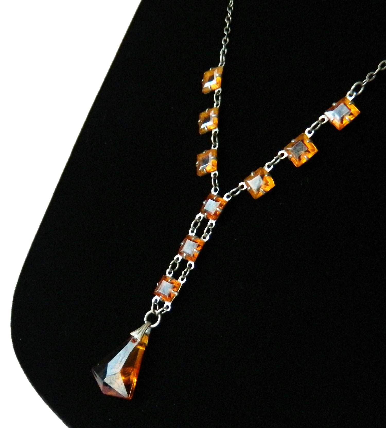 1920's open backed crystal necklace