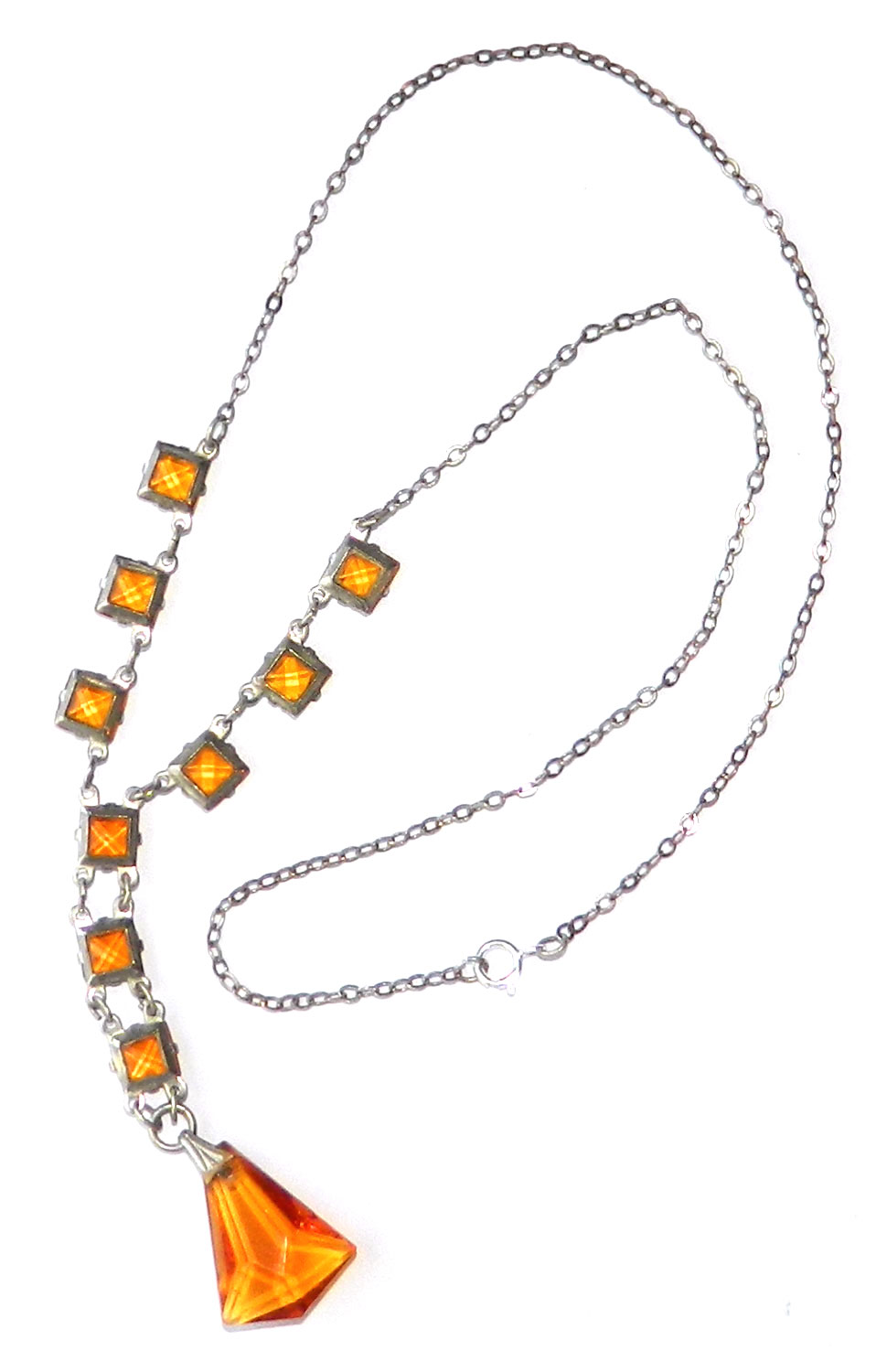 1920's open backed crystal necklace