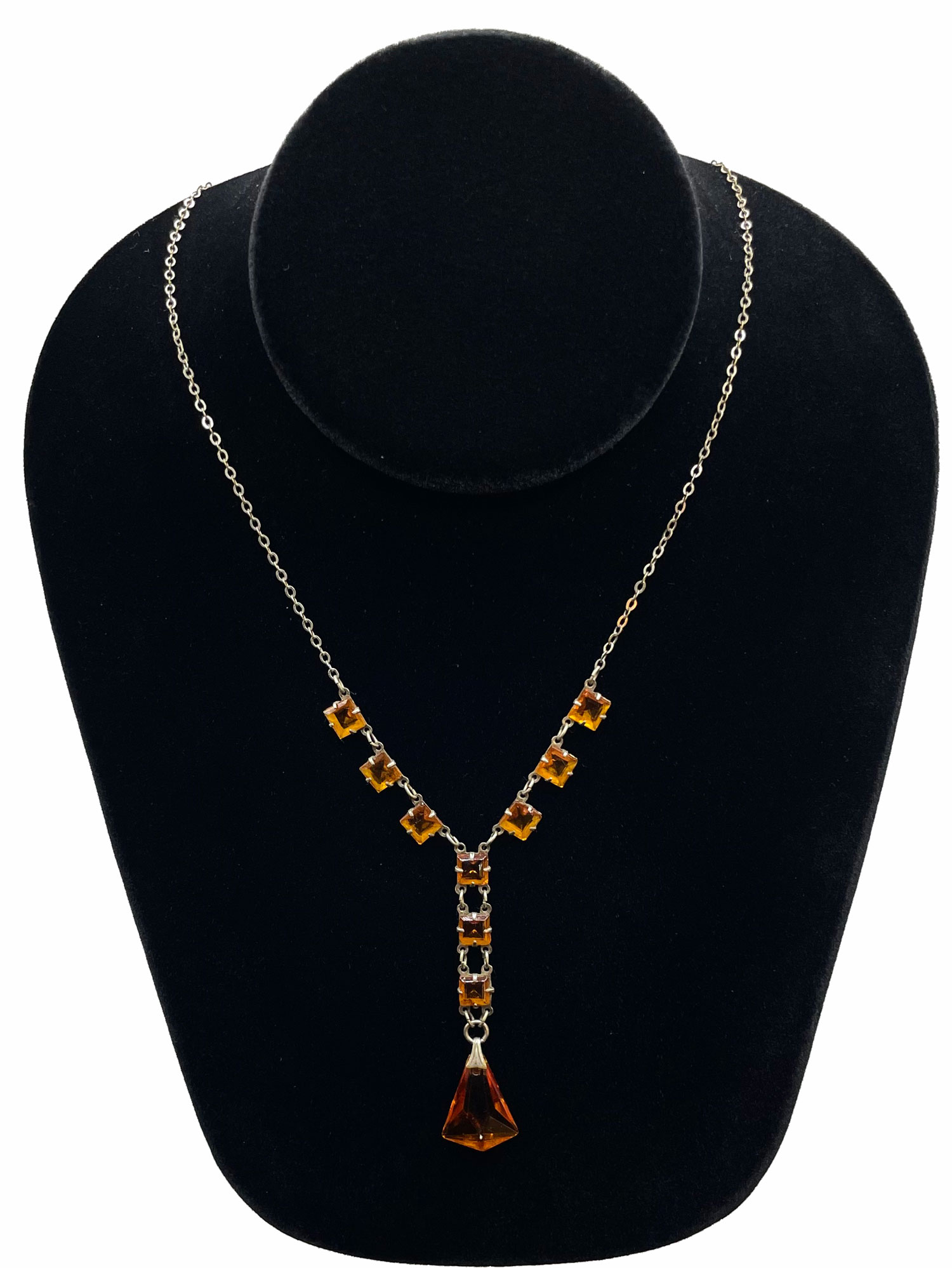 1920's open backed crystal necklace