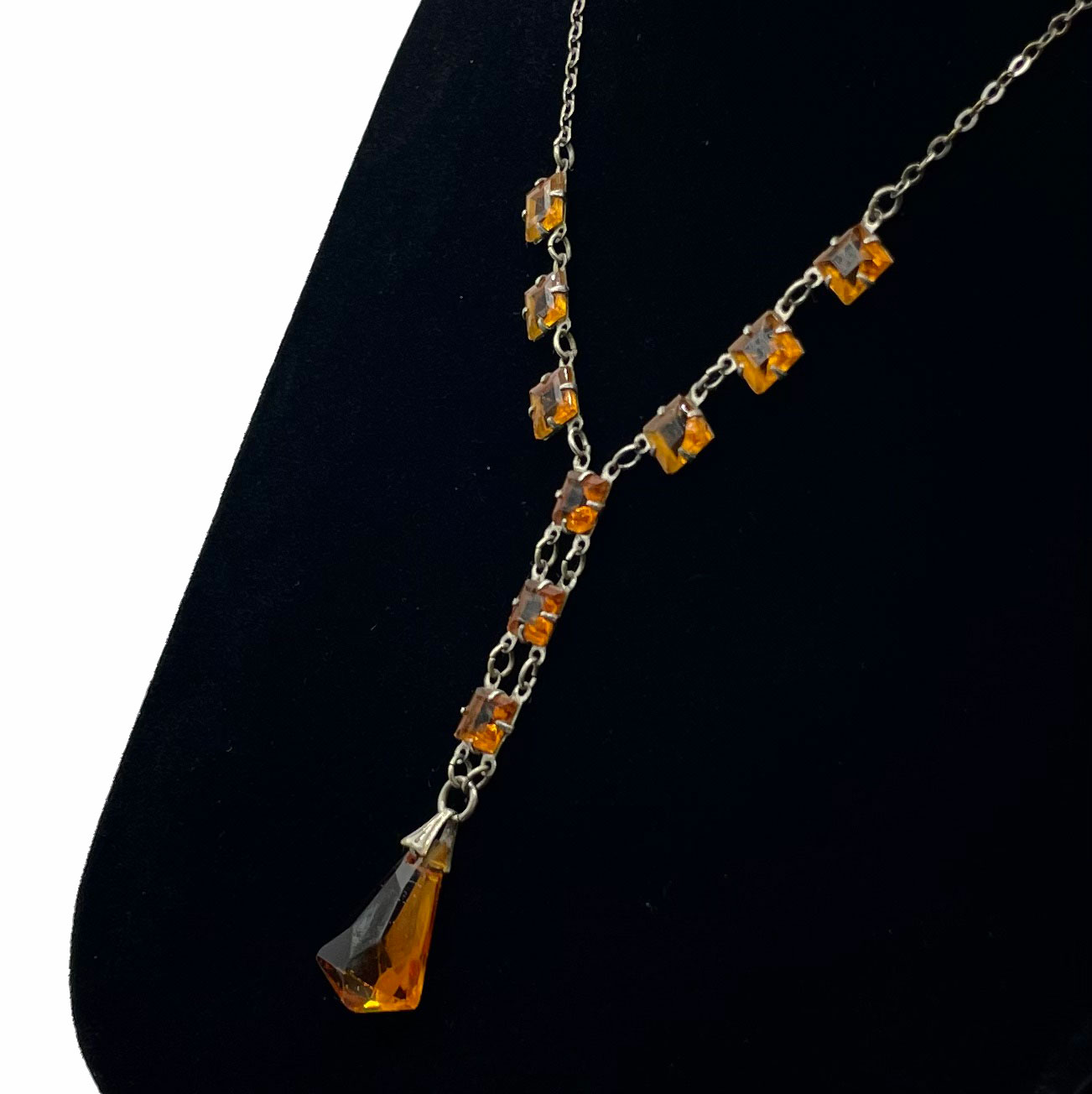 1920's open backed crystal necklace
