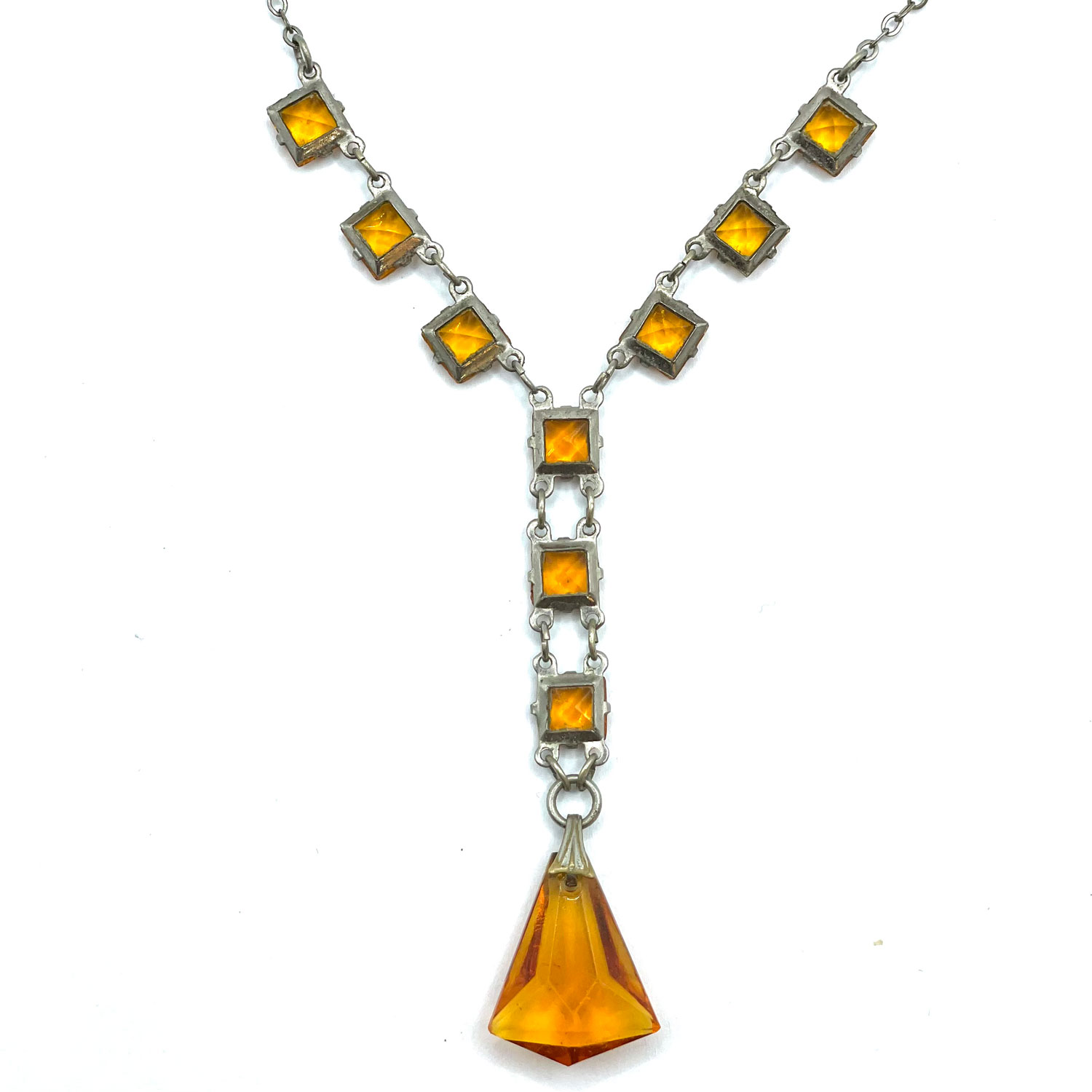 1920's open backed crystal necklace
