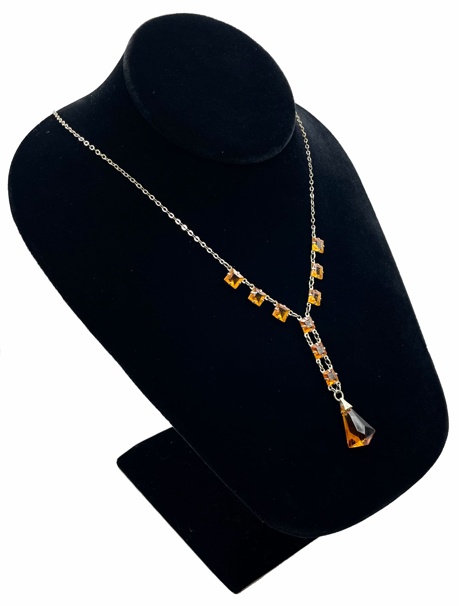 Open backed crystal necklace