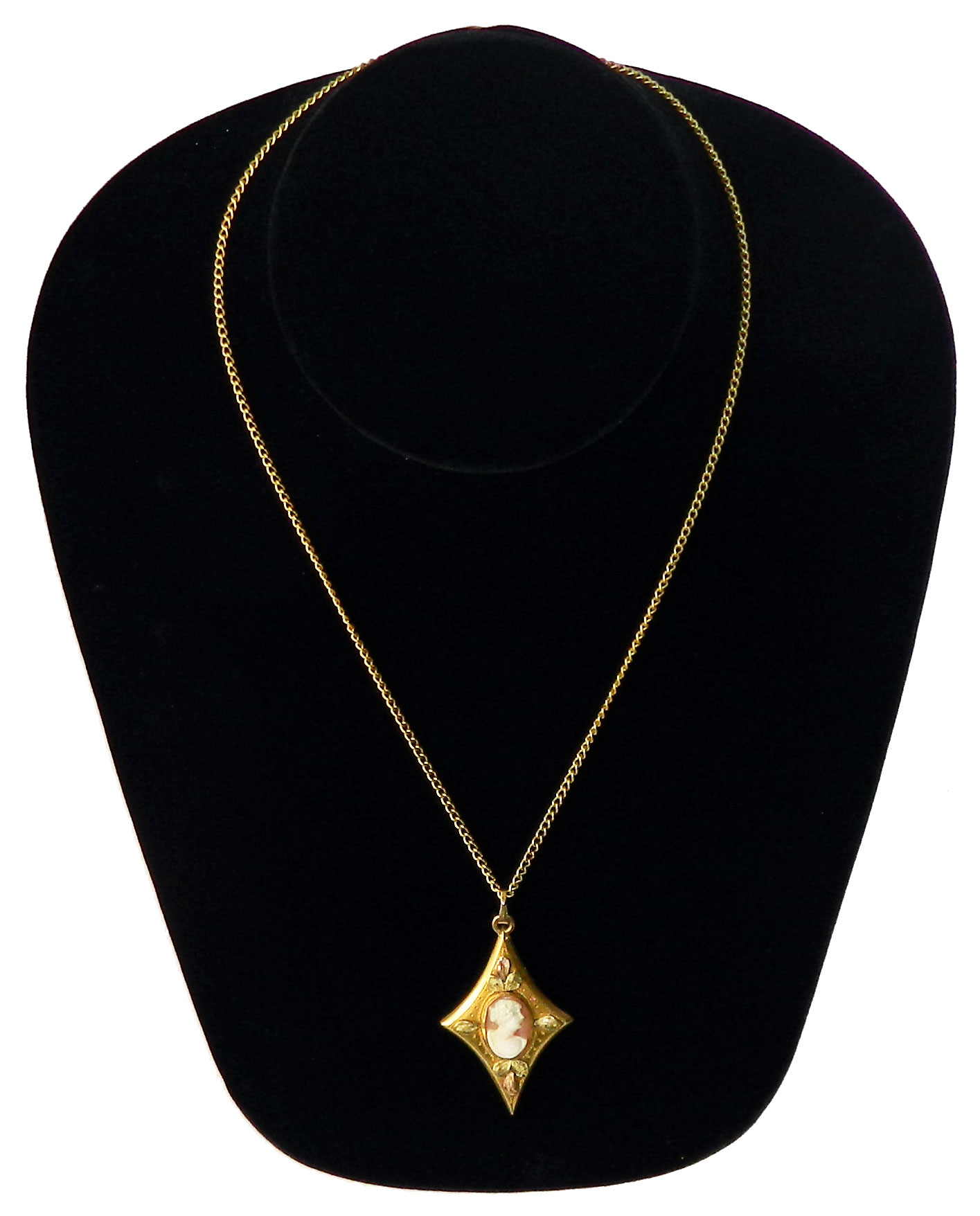 Cameo locket necklace