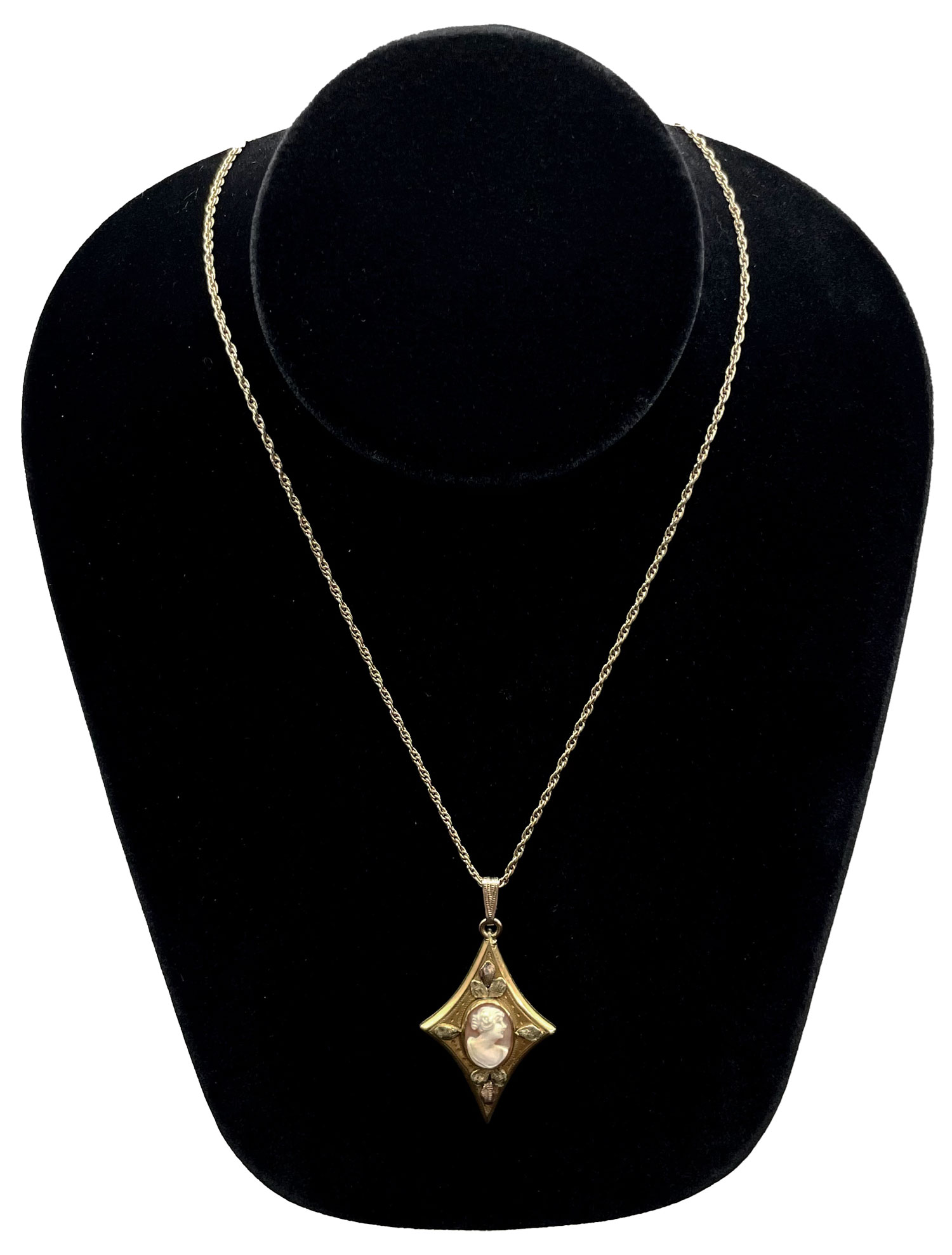 Cameo locket necklace