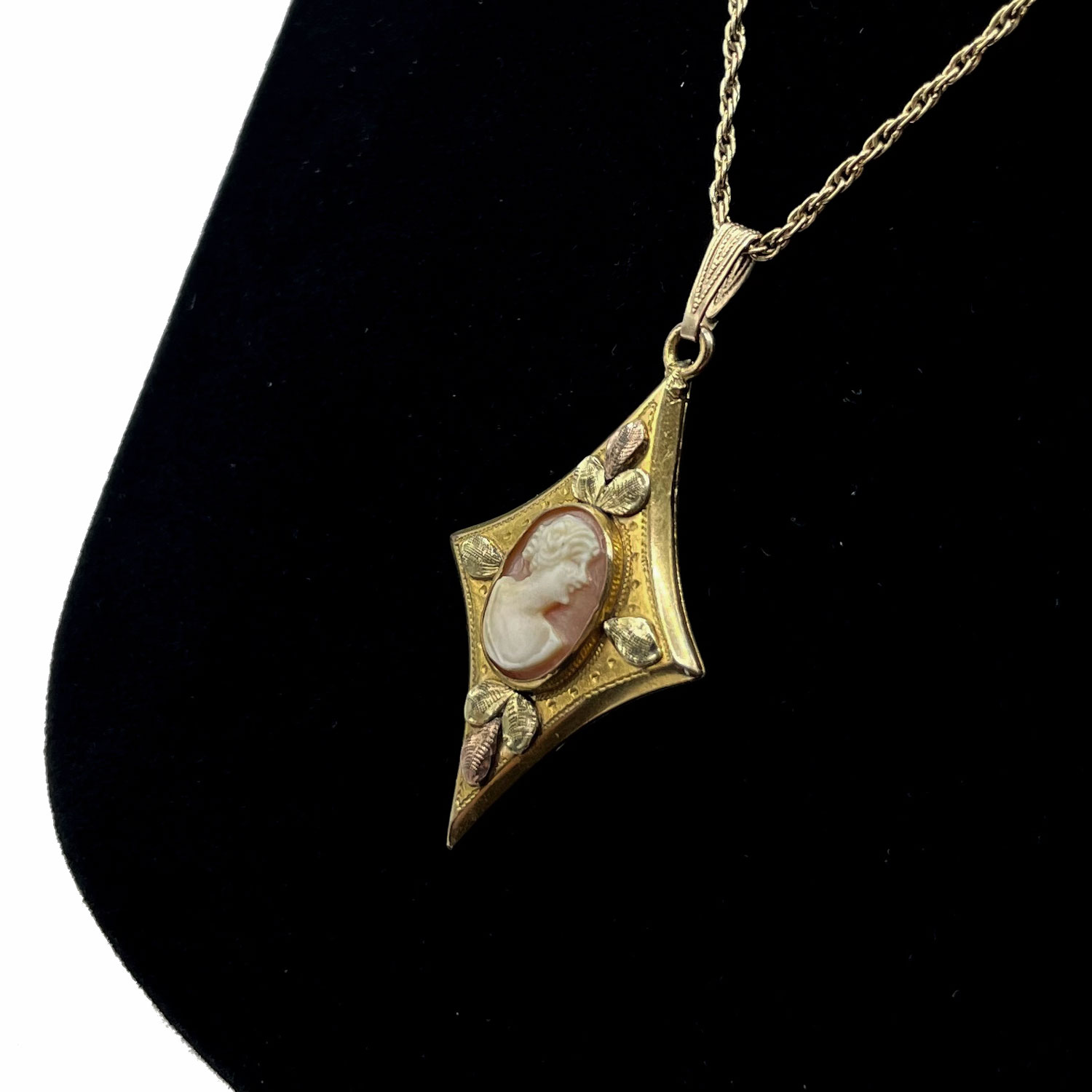 Cameo locket necklace