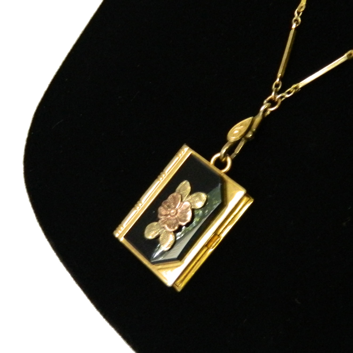 Antique book locket necklace