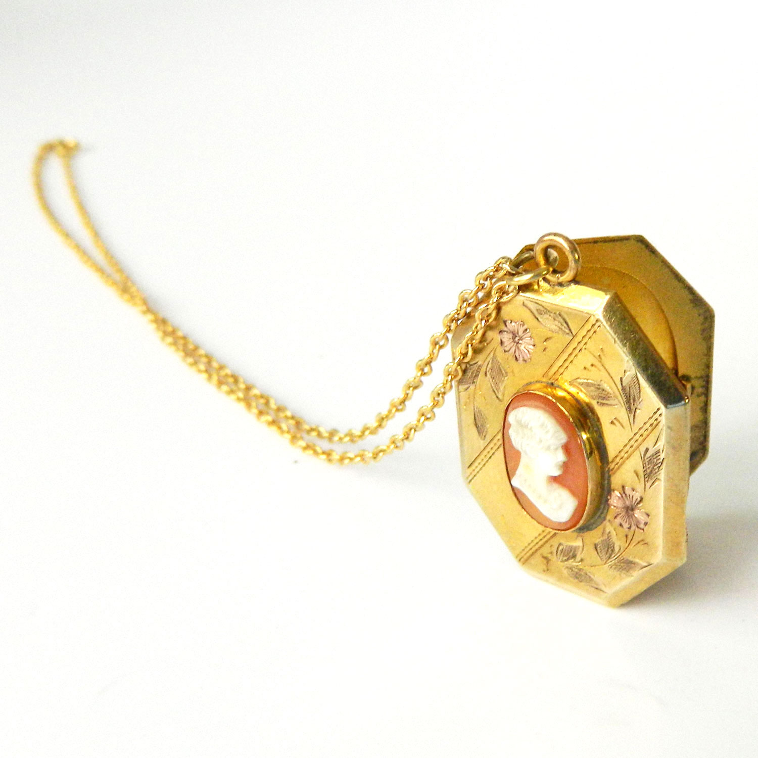 Cameo locket necklace