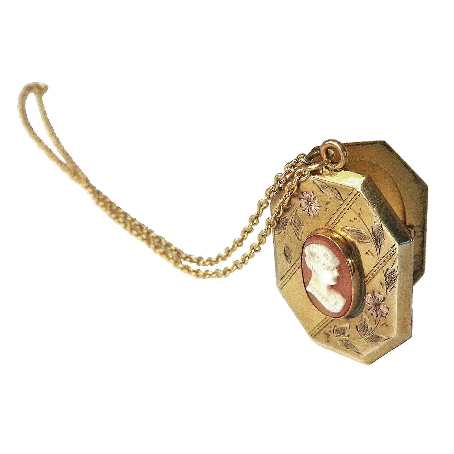 Cameo locket necklace