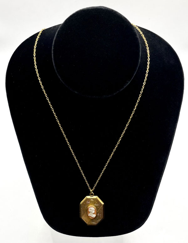 Cameo locket necklace