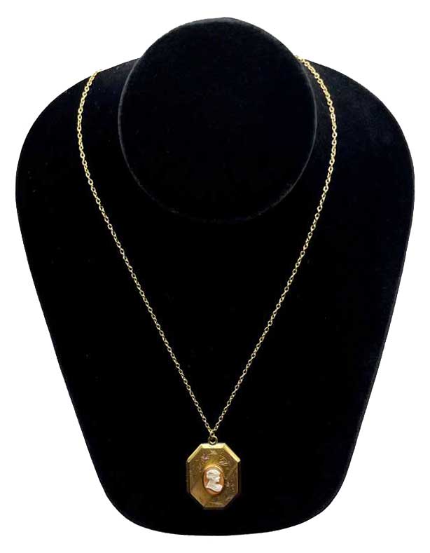 Cameo locket necklace
