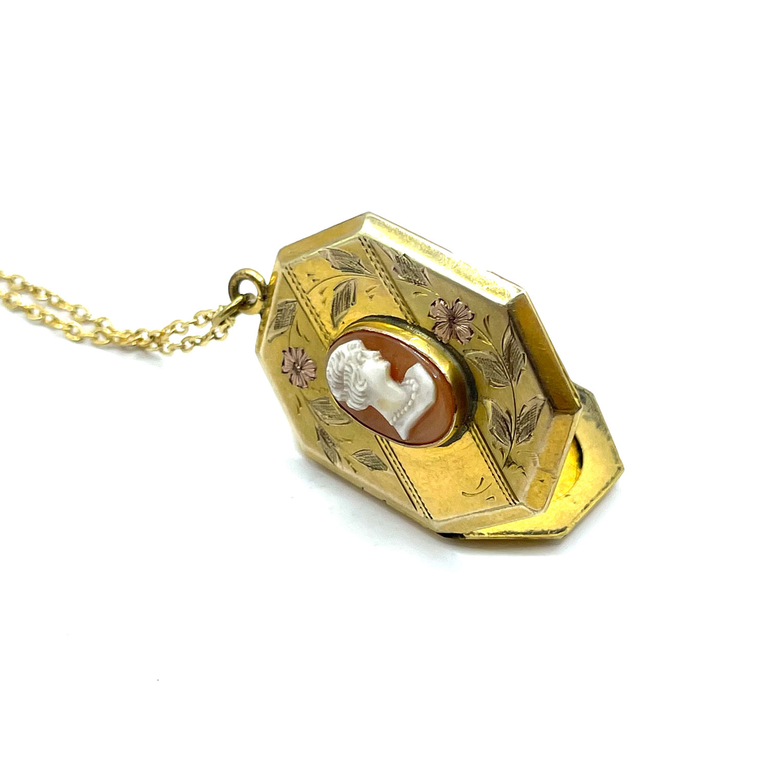 Etched gold filled locket