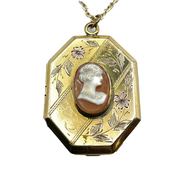 Cameo locket necklace