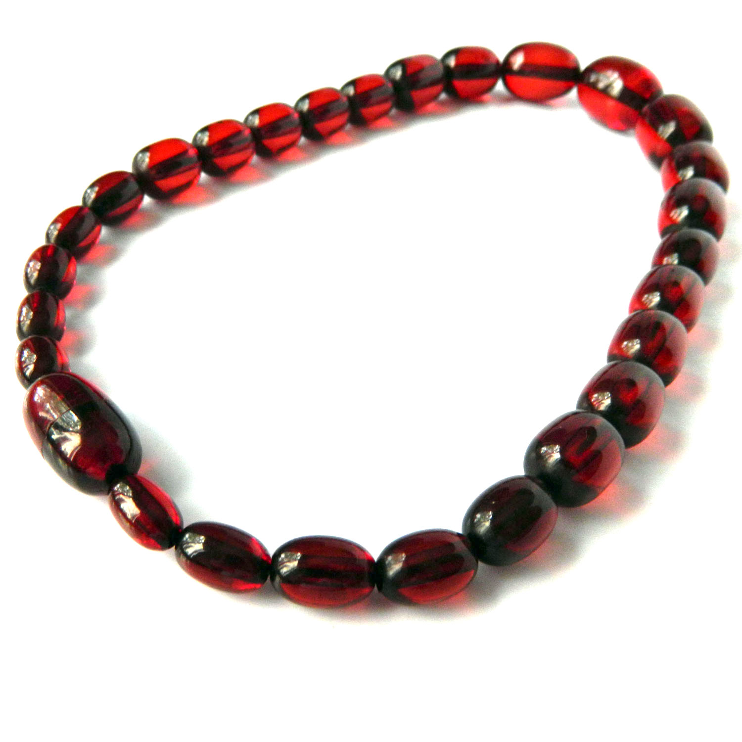 Cherry amber bead necklace