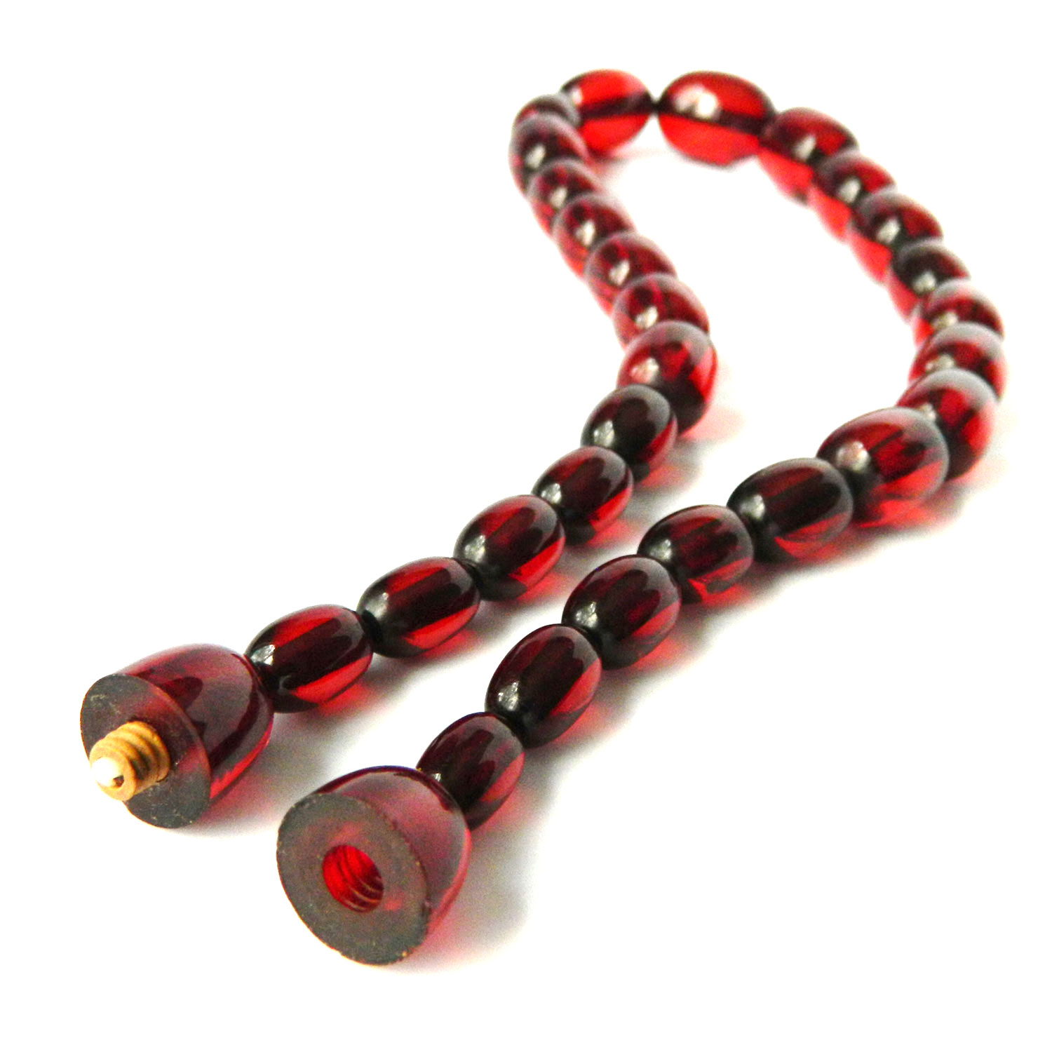 Cherry amber bead necklace