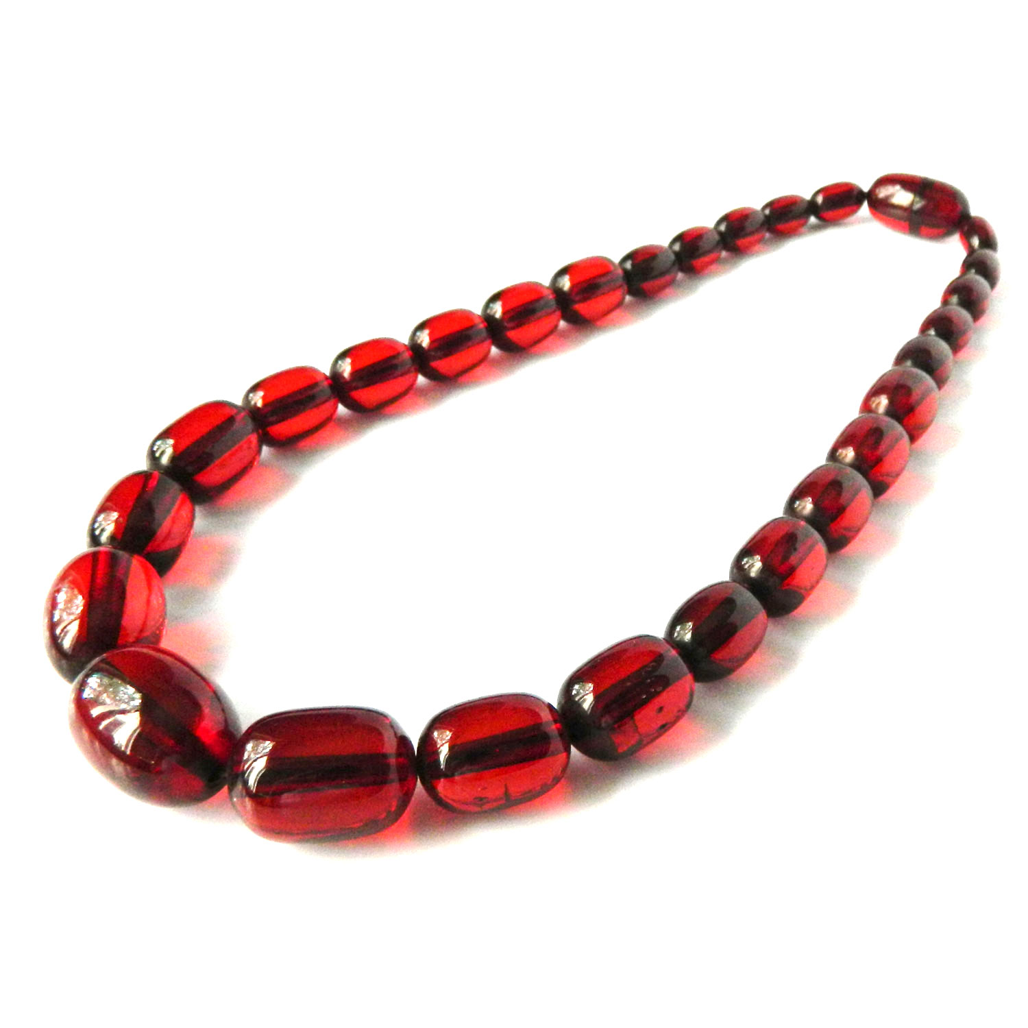 Cherry amber bead necklace