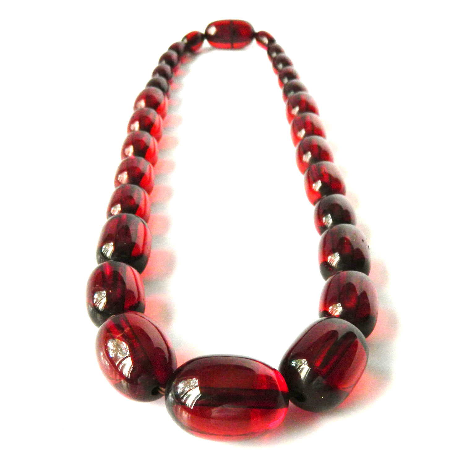 Cherry amber bead necklace