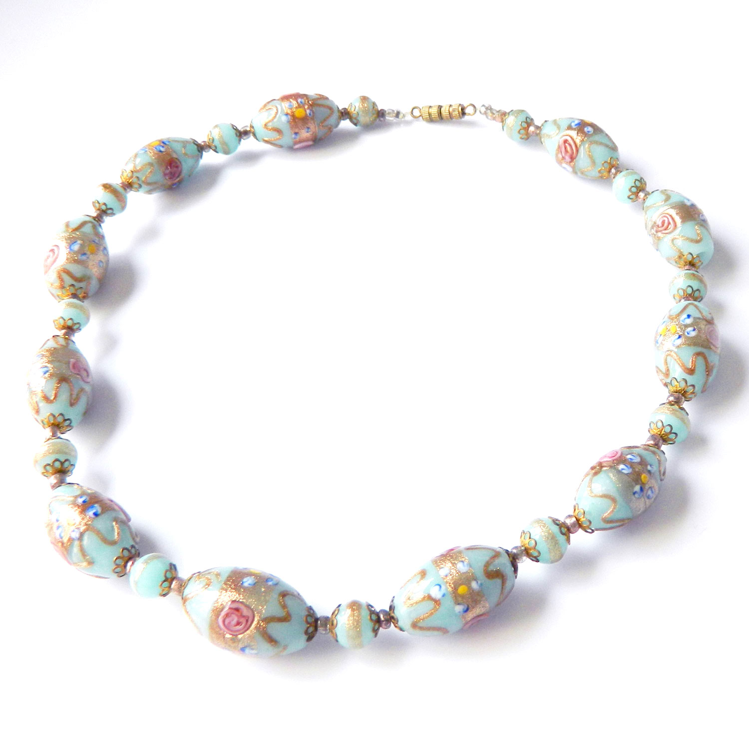 Venitian wedding cake bead necklace