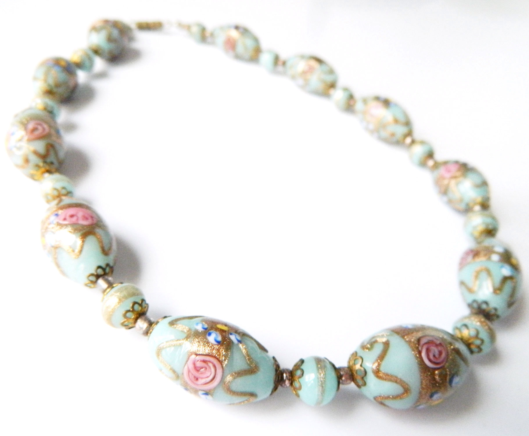 Venitian wedding cake bead necklace