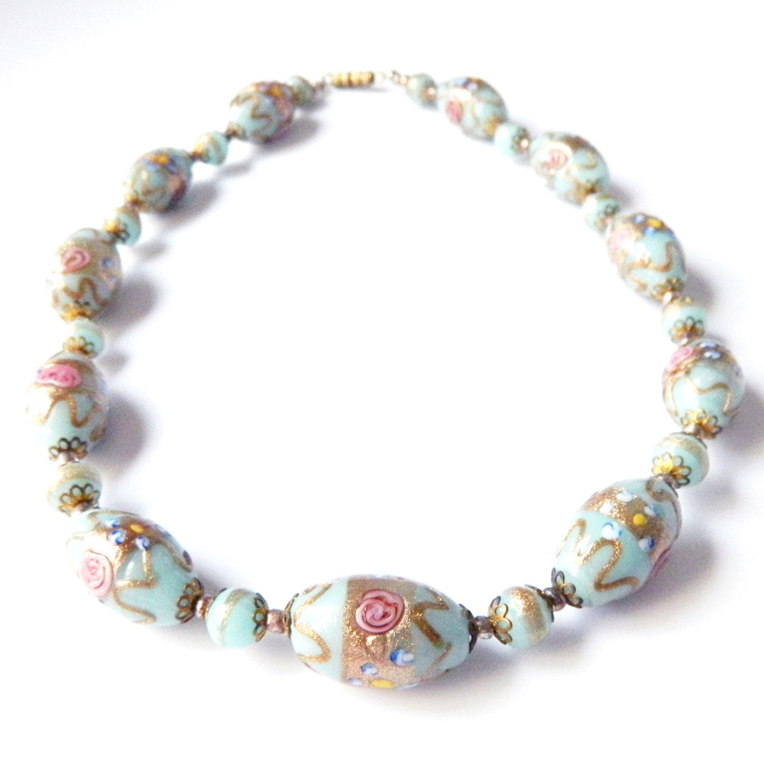 Venitian wedding cake bead necklace