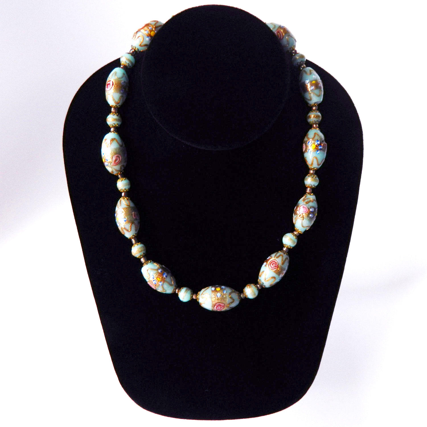 Venitian wedding cake bead necklace
