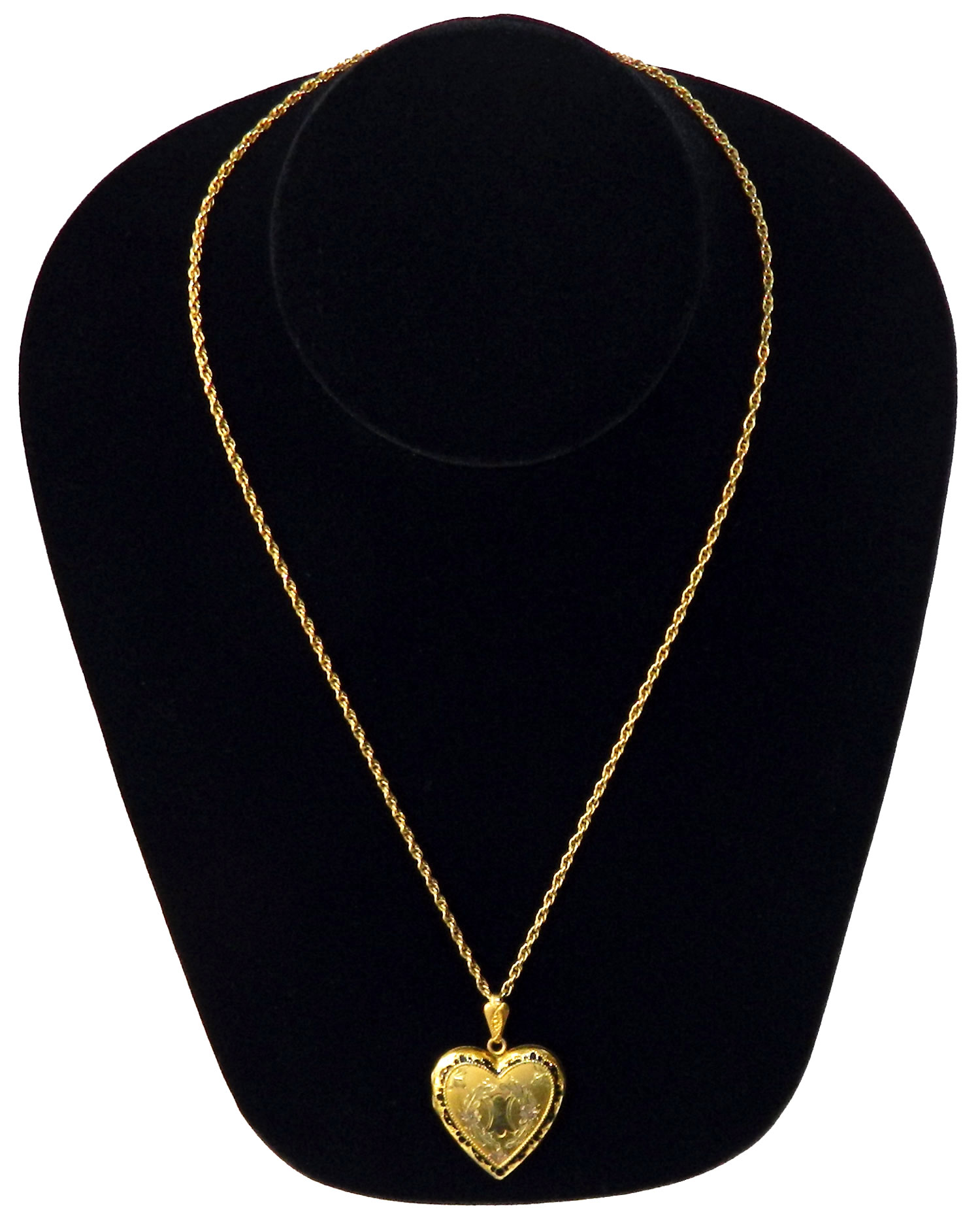 Antique heart locket necklace