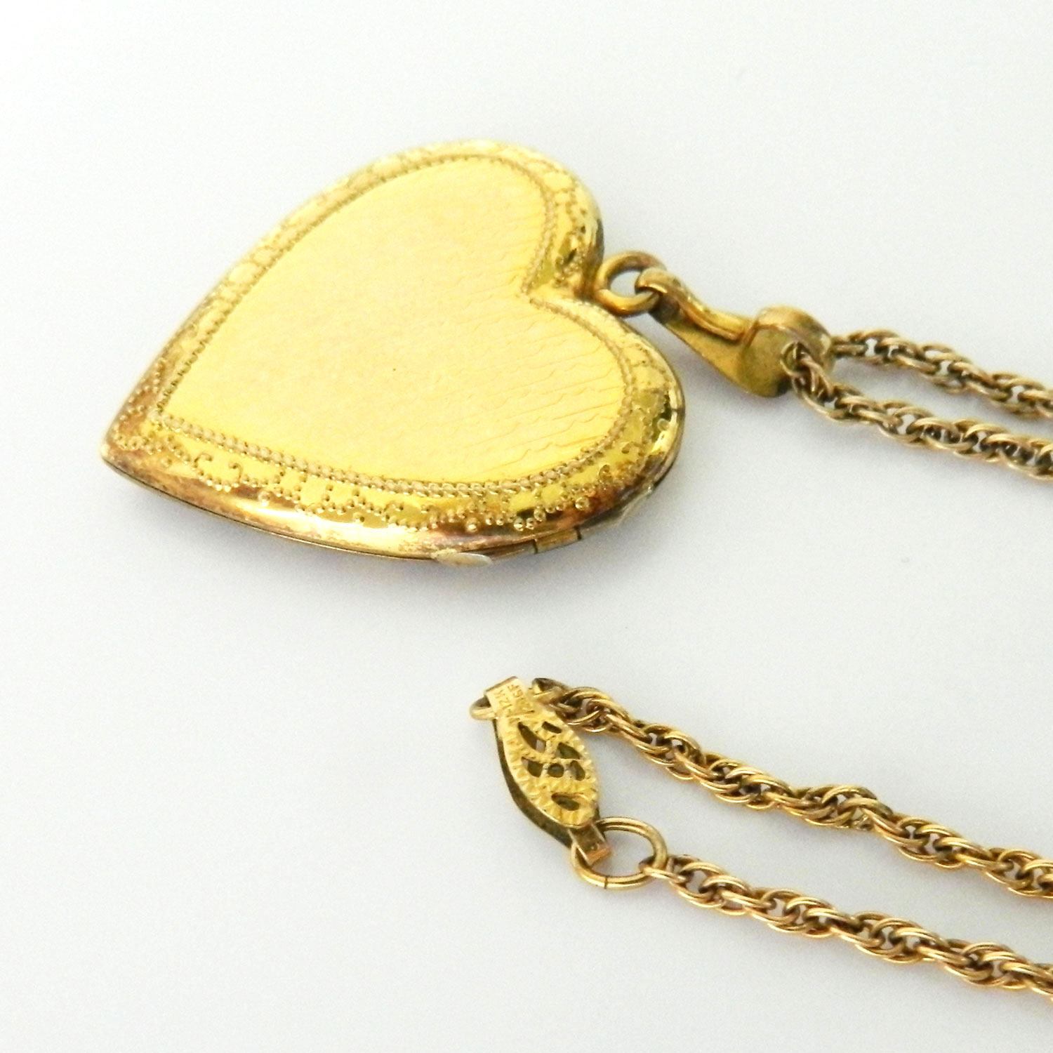 Antique heart locket necklace