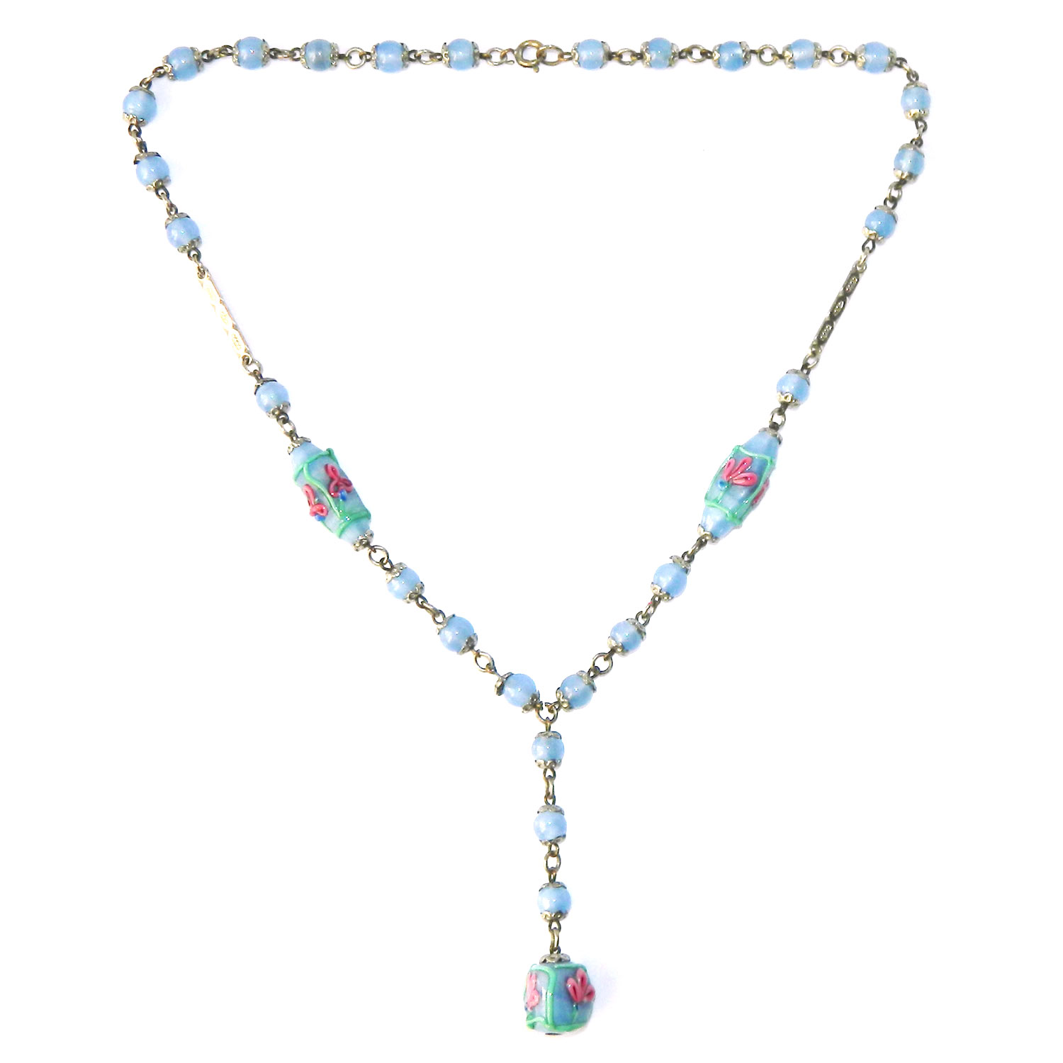 antique beaded pendant necklace
