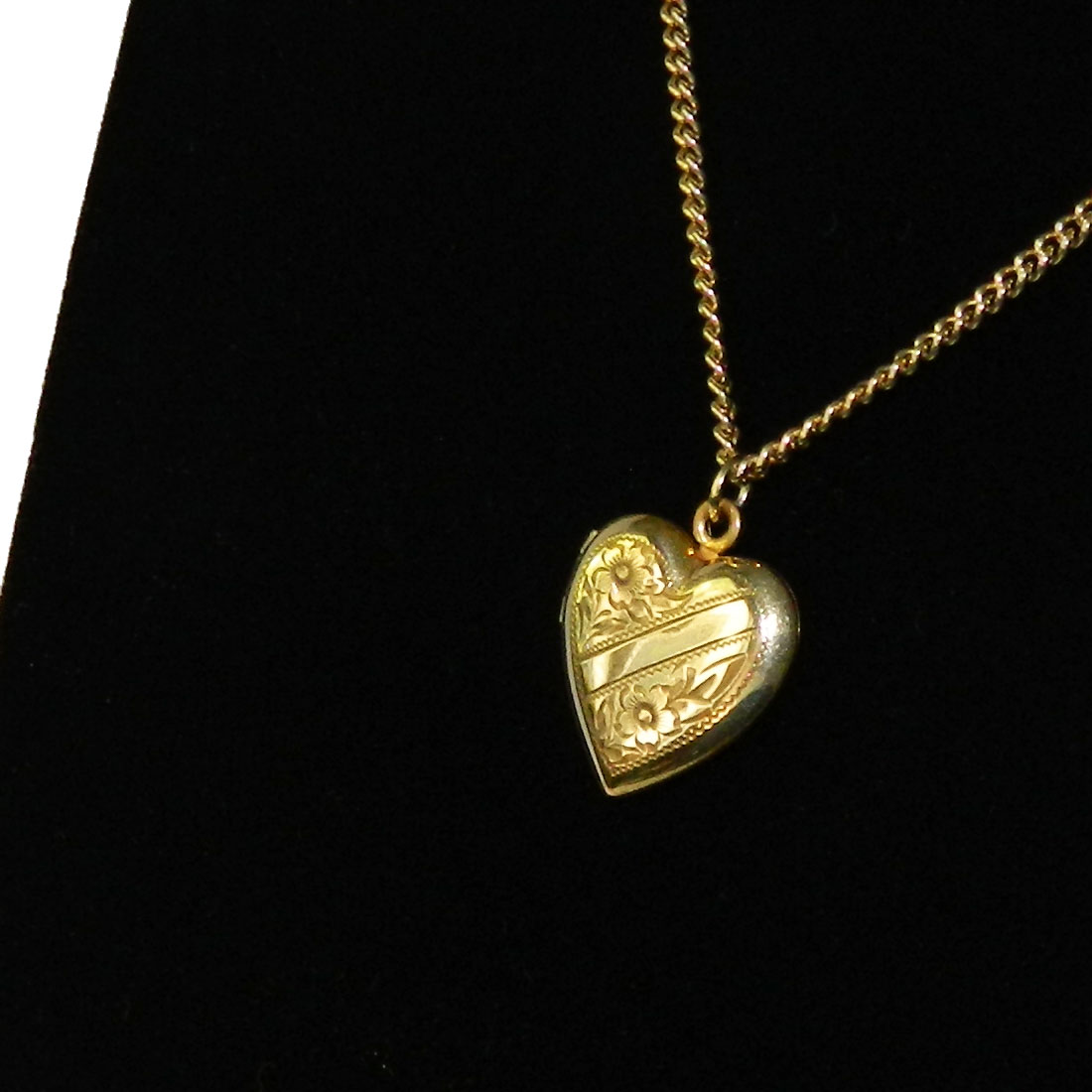 Antique heart locket necklace
