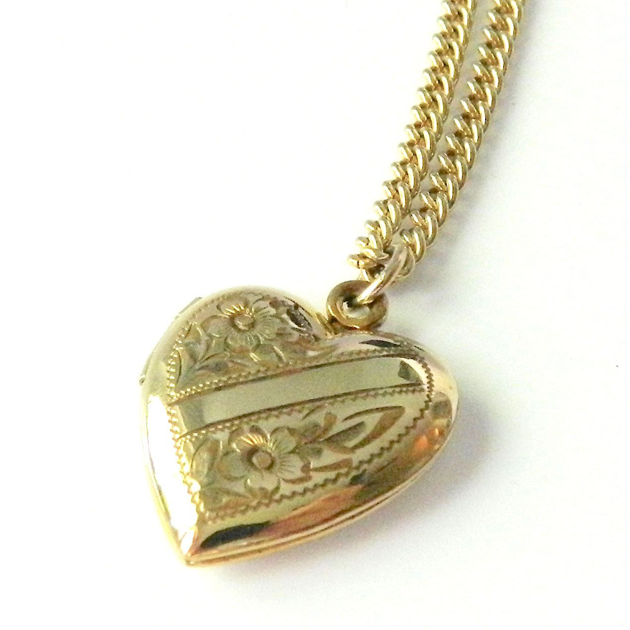 Antique heart locket necklace