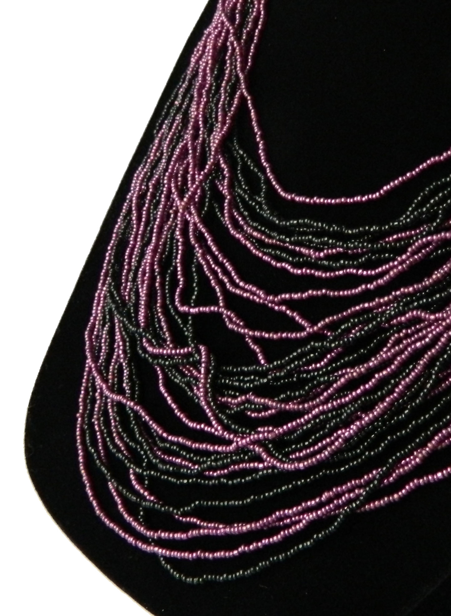 Purple micro bead bib necklace