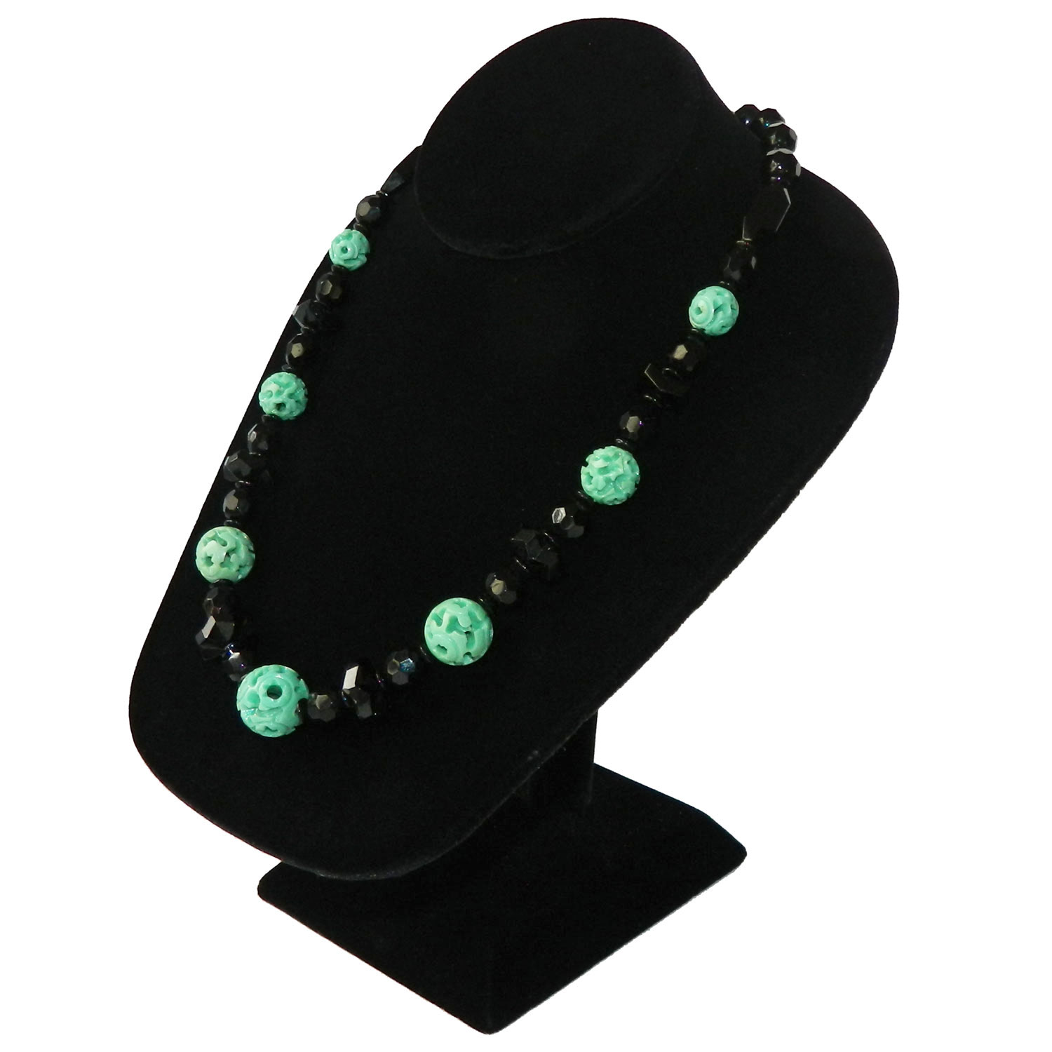 Black and green beaded necklace