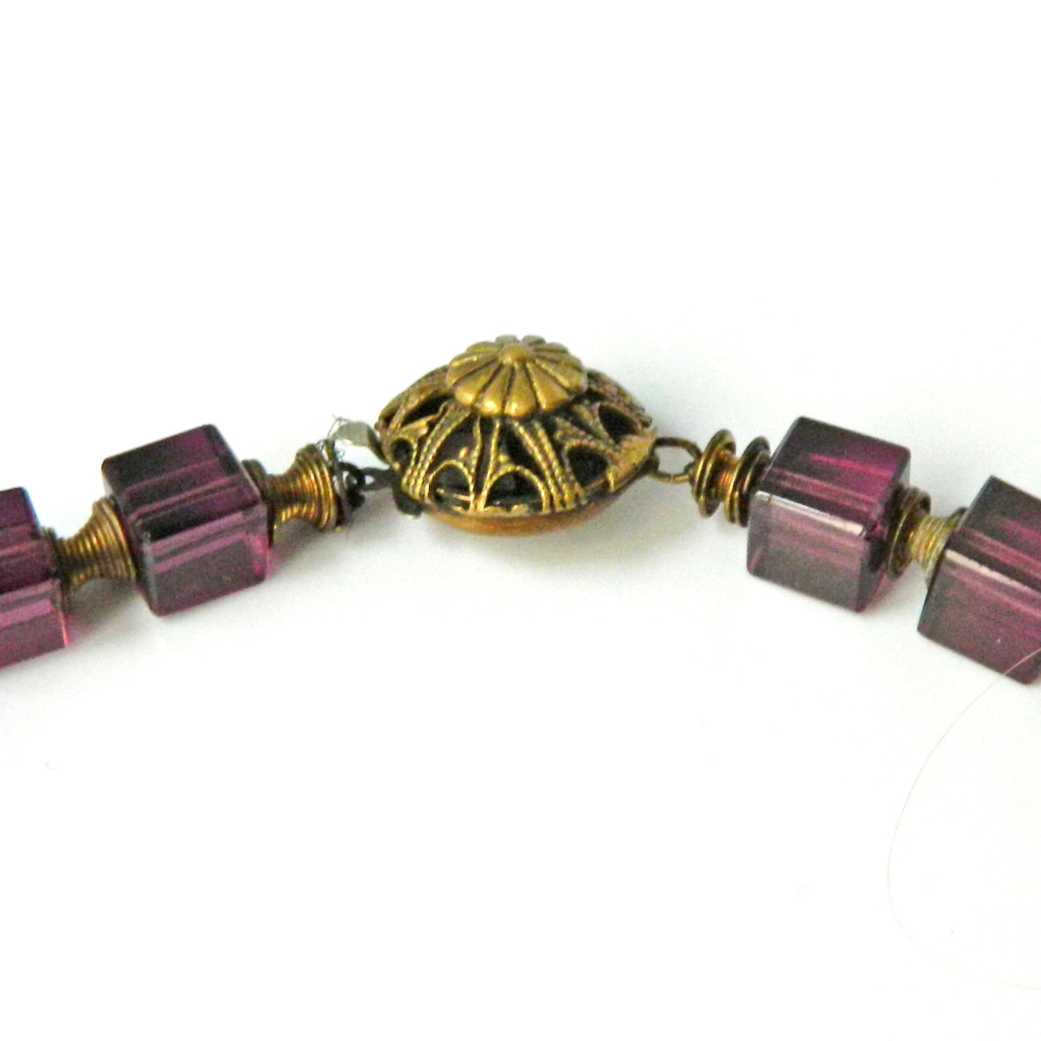 Purple Cube Bead Necklace