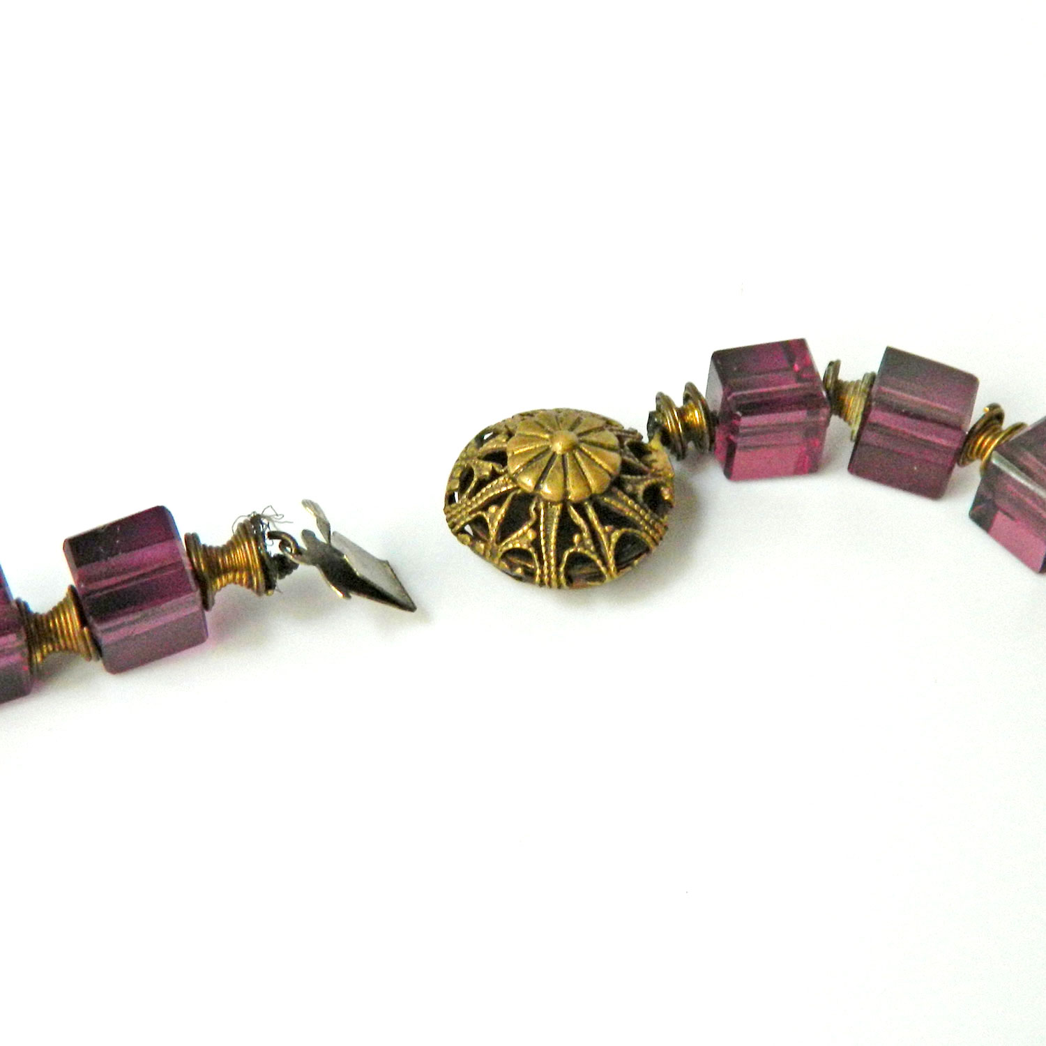 Purple Cube Bead Necklace
