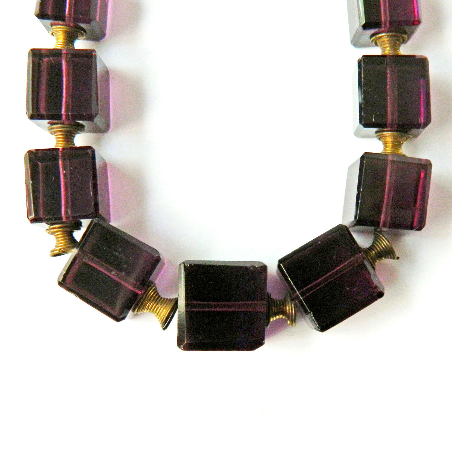 Purple Cube Bead Necklace