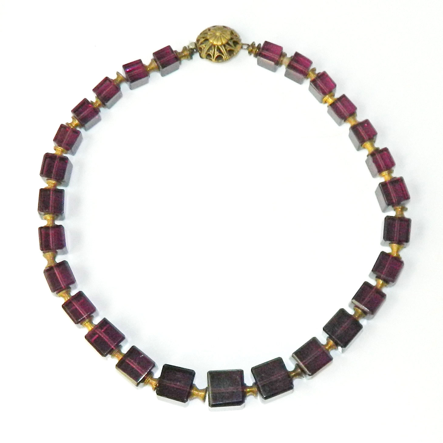 Purple Cube Bead Necklace