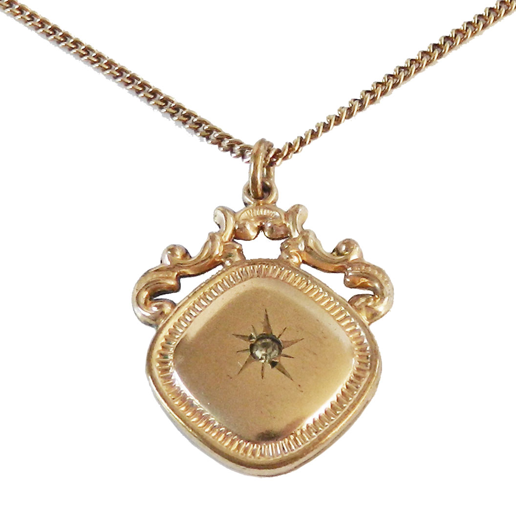 Antique watch fob pendant necklace