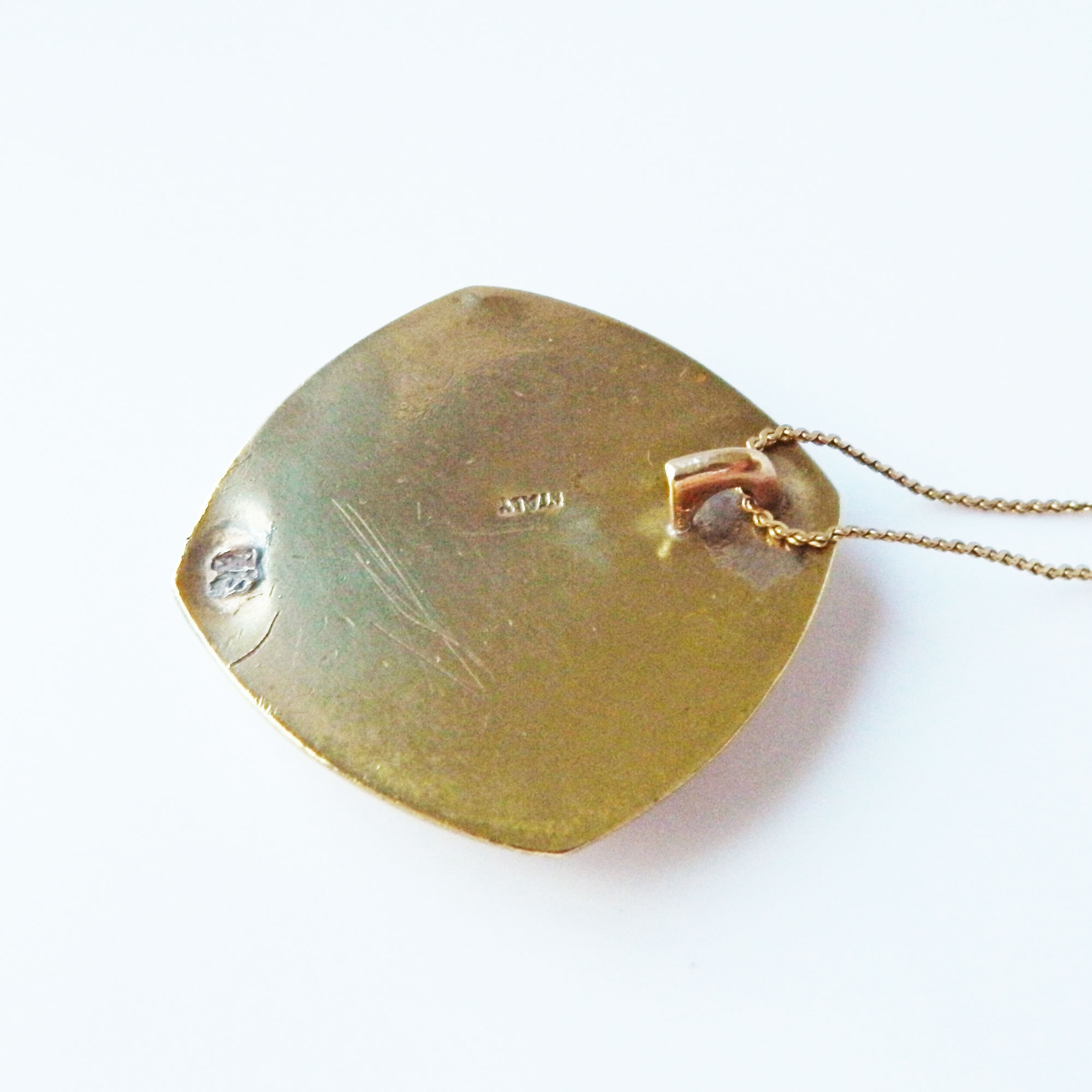 Micro mosaic pendant necklace