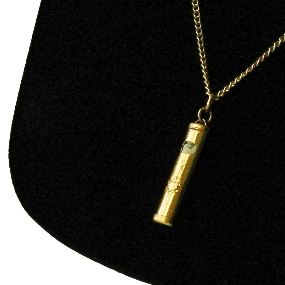 Vintage mezuzah pendant necklace