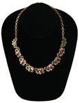 Pink Aurora Borealis rhinestone necklace